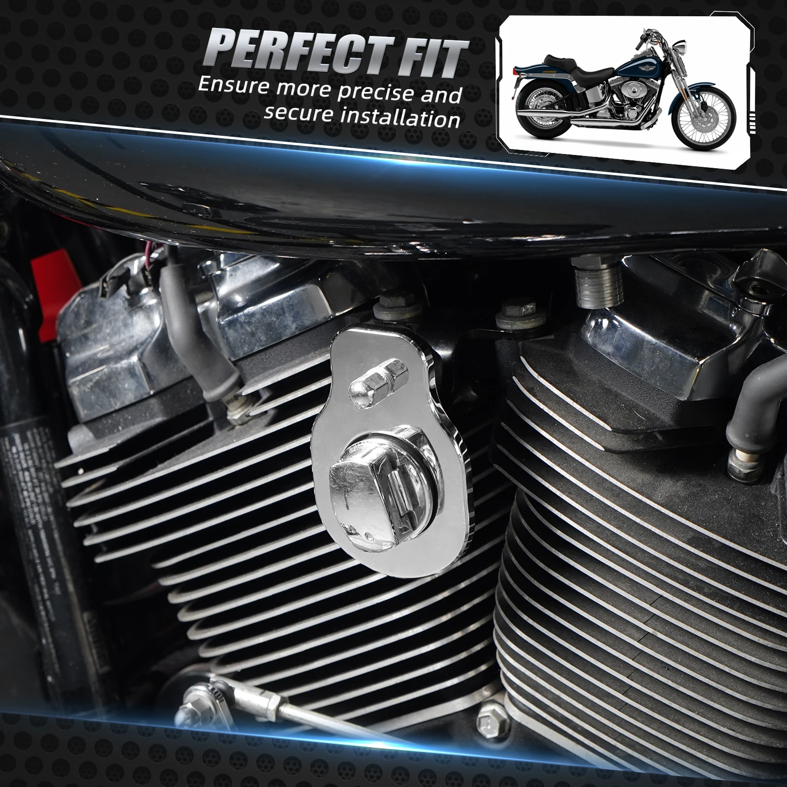 Für Harley Street Glide FLHX 2006-23 Zündschloss Umzug Halterung Road King FLHR Classic FLHRC Polizei FLHP Spezielle FLHRXS – Detail 9