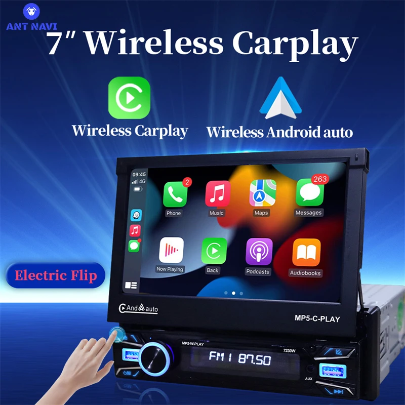 Universal 7 IPS Retractable Screen 1 din Car Radio Android Carplay Auto  gps Navigation 1Din Android 11 Multimedia Video Player - AliExpress