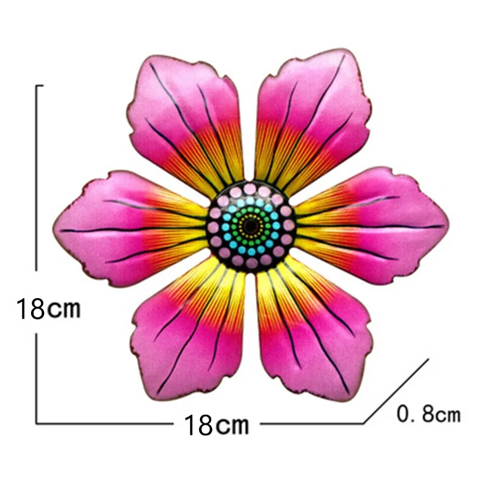 Metal Flower Crafts Wall Art Sculpture Flower Hanging Figurine Decoration Outdoor Hanging Ornament Garden Home Decor 1pc garden decoration metal wall decor