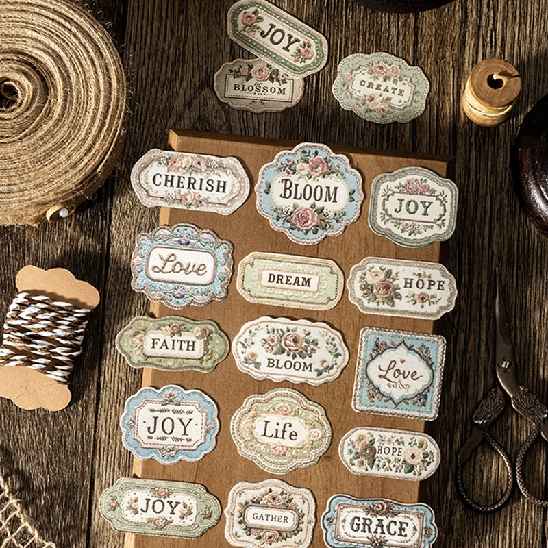 3D 엠보싱 스티커 60개 플래너 스티커 세트 DIY 재료 스크랩북 저널 봉투 장 자가 접착 스티커