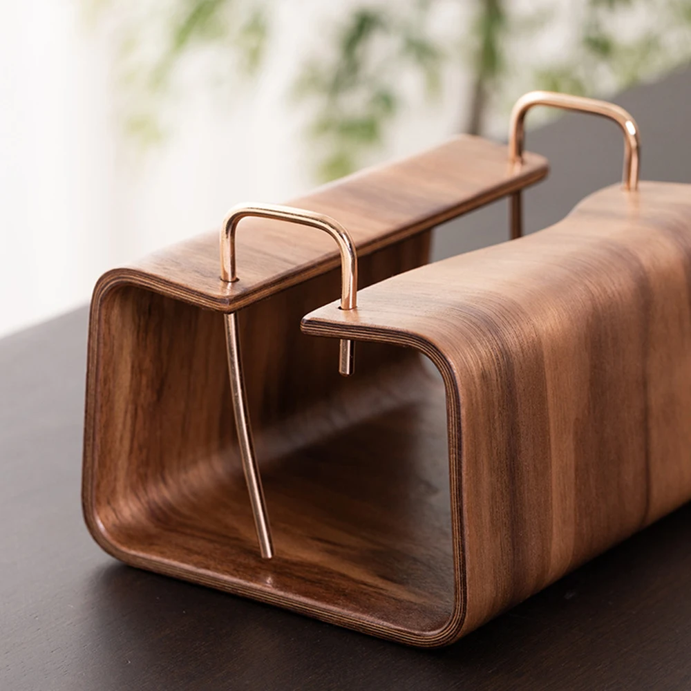 New Luxury Living Room Tissue Box Walnut Wood Cloud Paper Box Table Desktop Storage Box Retro Wooden Tissue Case Home Ornaments 5