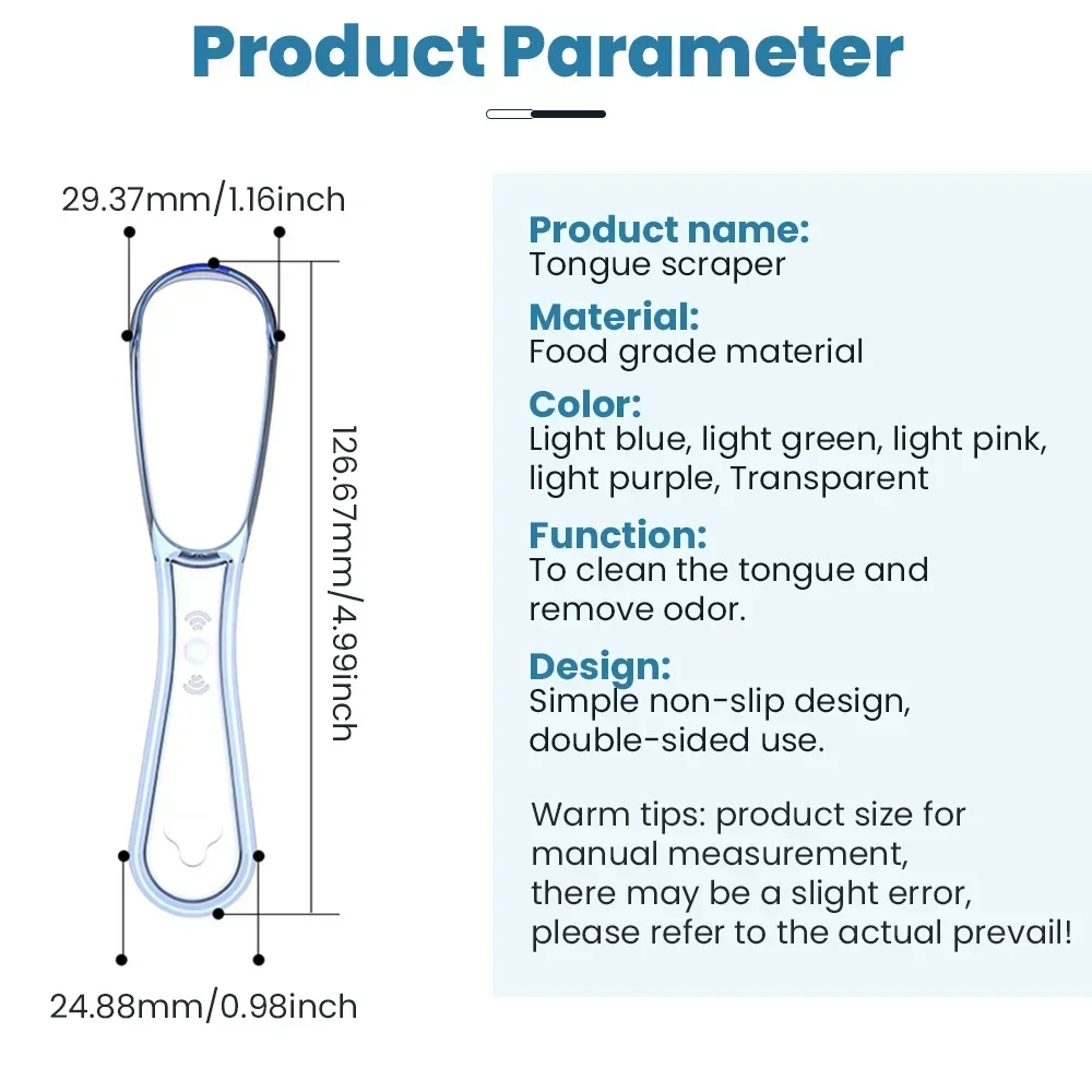 Ashowner Tongue Scraper Tongue Cleaner Bad Breath Removal Fresh Breath Cleaning Coated Tongue Scarper Brush Oral Care Tools