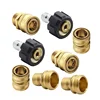 Pressure Washer Quick Connector Adapter Kit M22 14mm x 3/8inch Quick Disconnect Plug 5000PSI High Pressure Brass Fitting 4