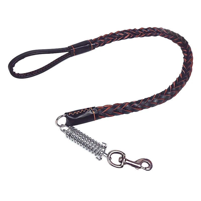 Premium Large Genuine Leather Braided Dog Leash