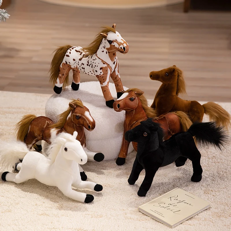Horse Plush Toy – Realistic Soft Simulation Animal Doll in Multiple Colors main image 0