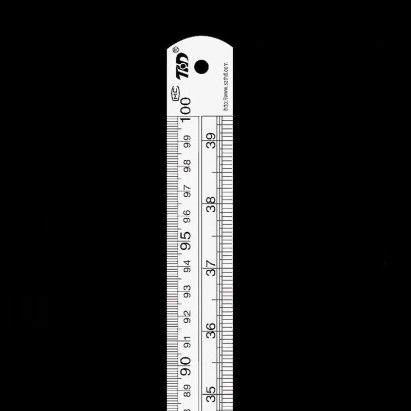 양면 스테인레스 스틸 직선 눈금자 미터법 규칙 정밀 측정 도구 15cm/6 인치 30cm/12 인치 학교 사무용품
