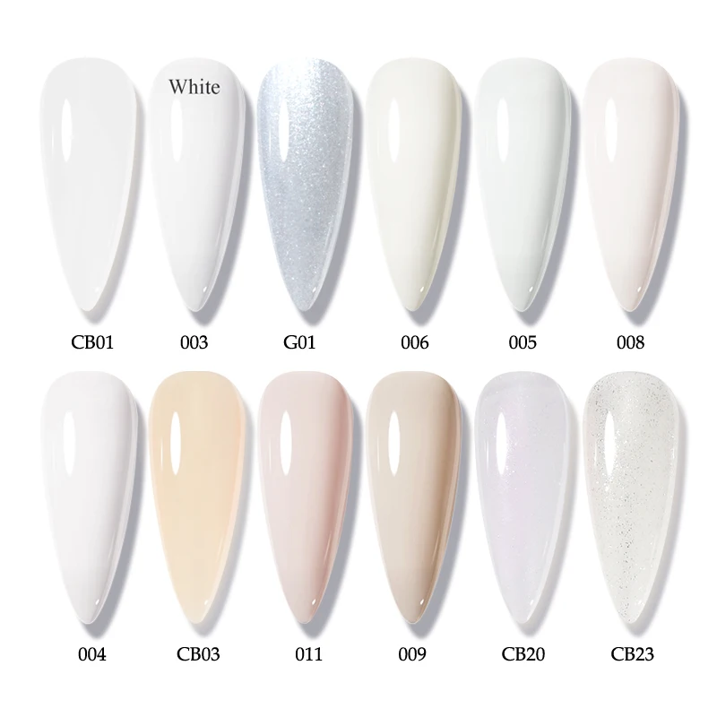 

CHUNSHU 10ml Milky White Gel Nail Polish White Rubber Base Gel Polish Soak Off Semi Permanent UV LED Gel Varnishes Glass Bottle