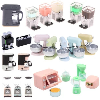 1:12 Dollhouse Miniature Juice Machine Cup Set macchina da caffè Mixer macchina modello cucina bambola elettrodomestico modello giocattoli