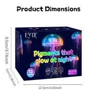 12 pièces - Coffret de poudres phosphorescentes, poudre pigmentée illuminante de nuit, sûre et durable, article de loisirs créatifs pour peinture corporelle 6