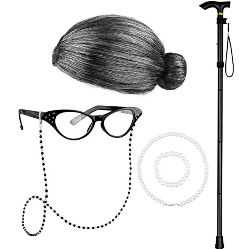 

Хэллоуин костюм старушки для няни бабушка реквизит для фотостудии 100 дней школьного костюма для детей-косплей