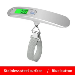 Digital Backlit Luggage Hanging Scale with Hook - 50kg/110lb Capacity (Stainless steel)