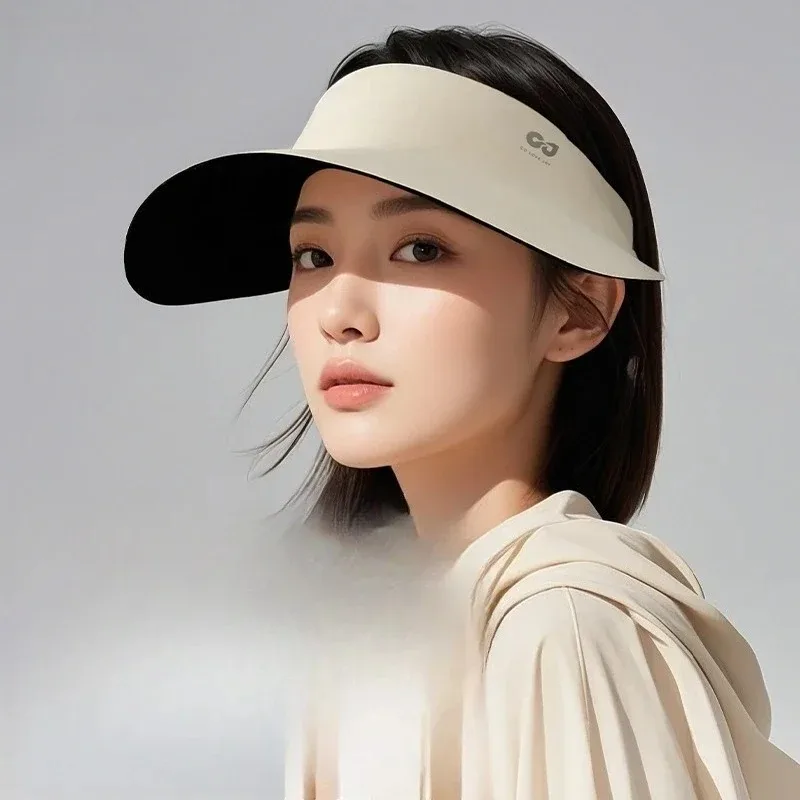 New Summer Outdoor Sports Anti-UV Breathable Folding Large Head Surround Empty Top Hat