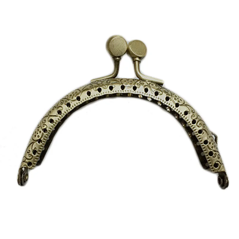 

5PC 8.5cm Wallet Closure DIY Arched Metal Wallet Frame Handle for Clutch Handbag Accessories Making Kiss Lock Antique Bronze Bag