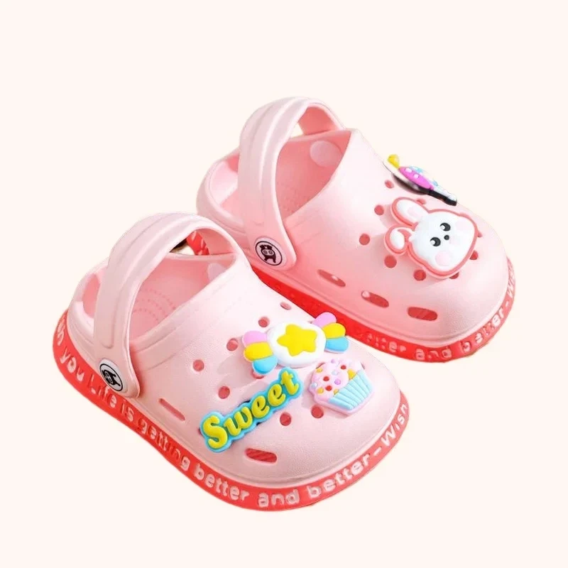 Children Sandals Summer Kids Sandals Hole Soft Anti-Skid Cartoon DIY Design For Boys Girls