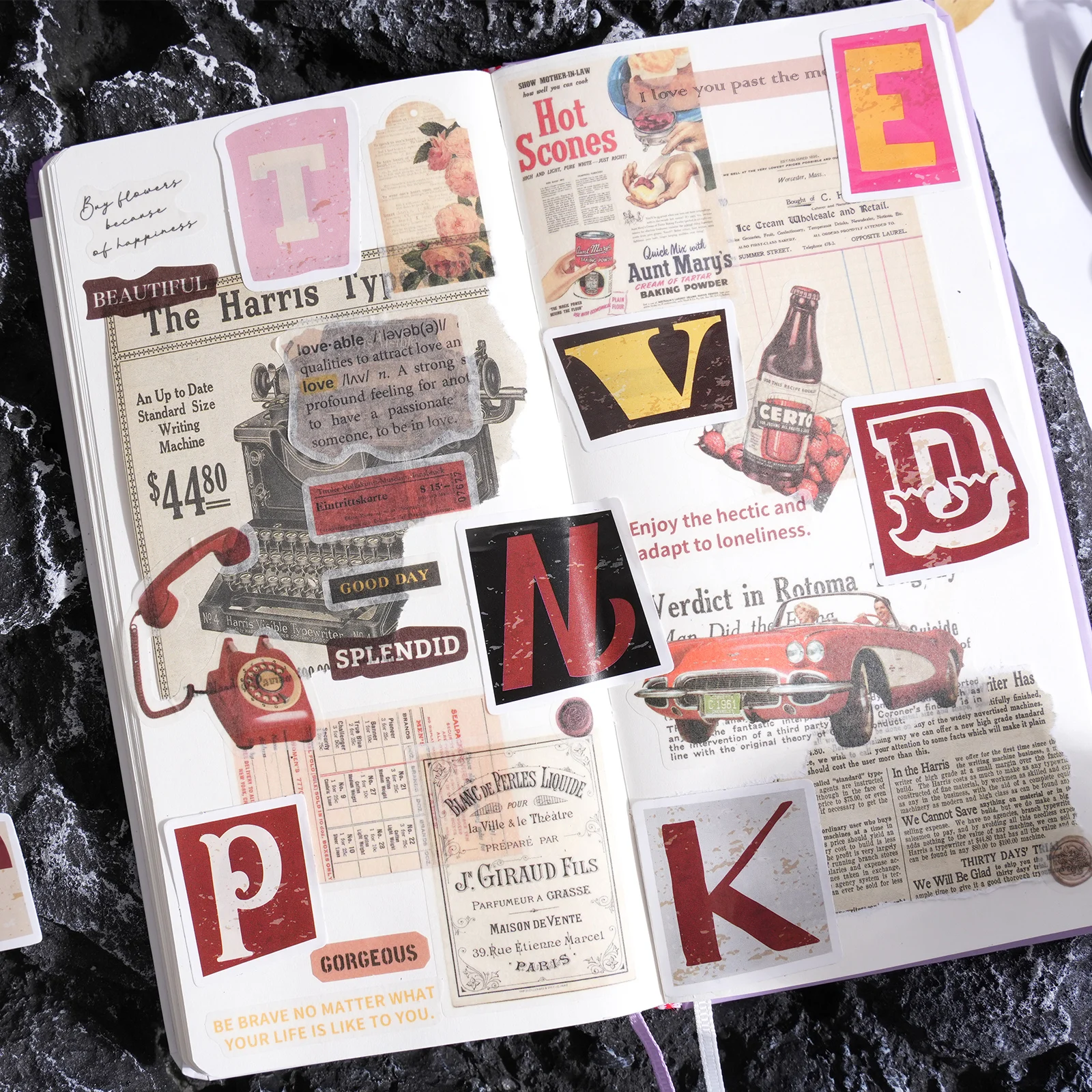 A-Z Vintage letter Stickers Mini boxed Adhesive Diy Sticker Gift Sealing Decorative Scrapbooking material 52 pcs