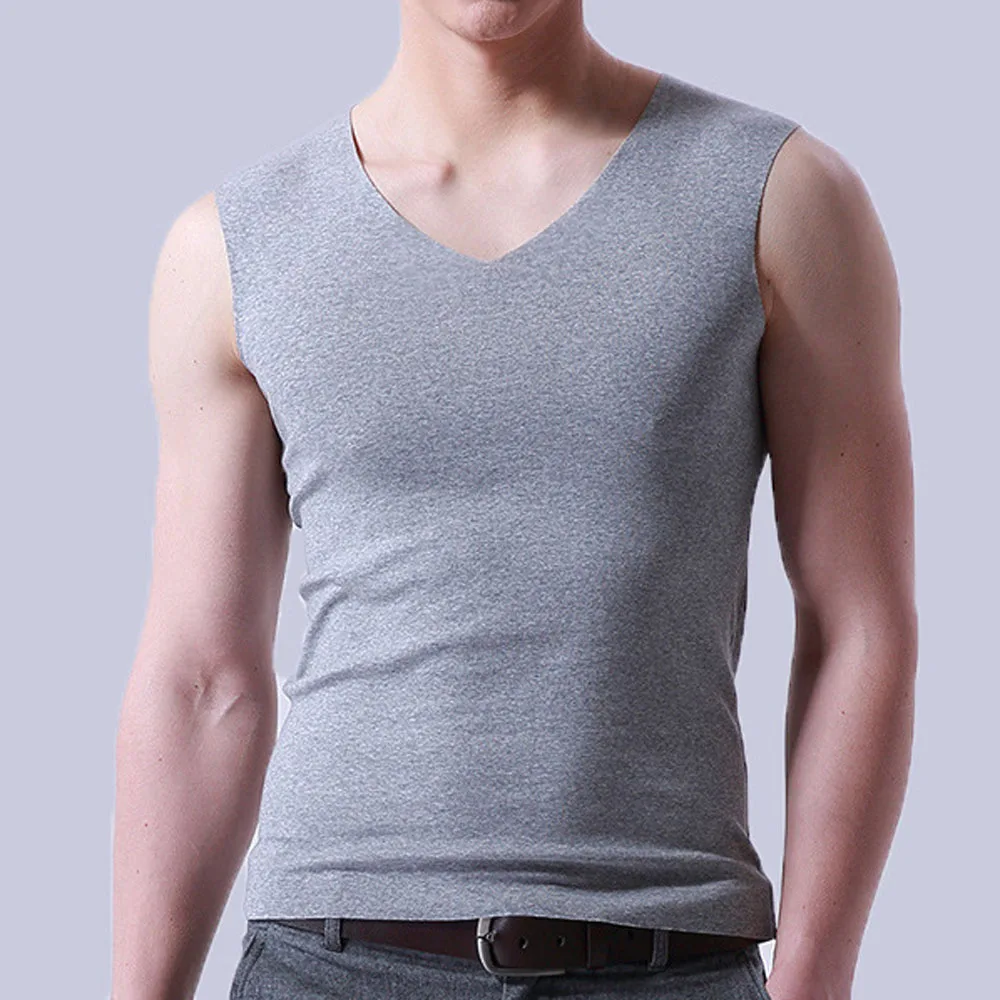 Silk V Neck Sleeveless Summer Vest for Men