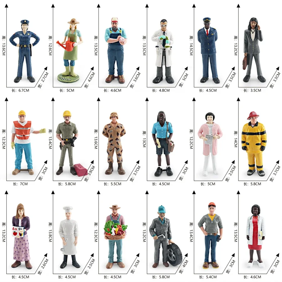 Realistic Pretend Professional Career Figures - Plastic Models of People from around the World Educational Toy Gift for Children