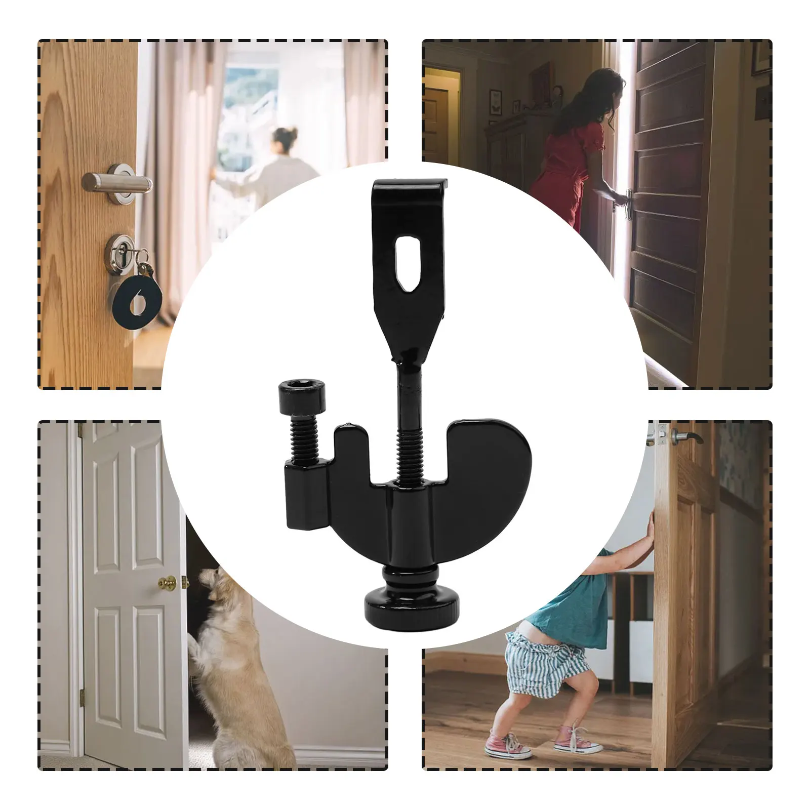 1pcs Door Stopper Stainless Steel Portable Door Lock Hotel Self-Defense Anti-theft Stopper Safe Latch Travel Supplies For Girl