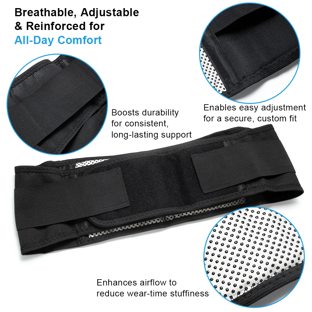 운동 및 코어 서포트용 허리 트리머 벨트 1개 ? 조절 가능한 네오프렌 랩, 블랙