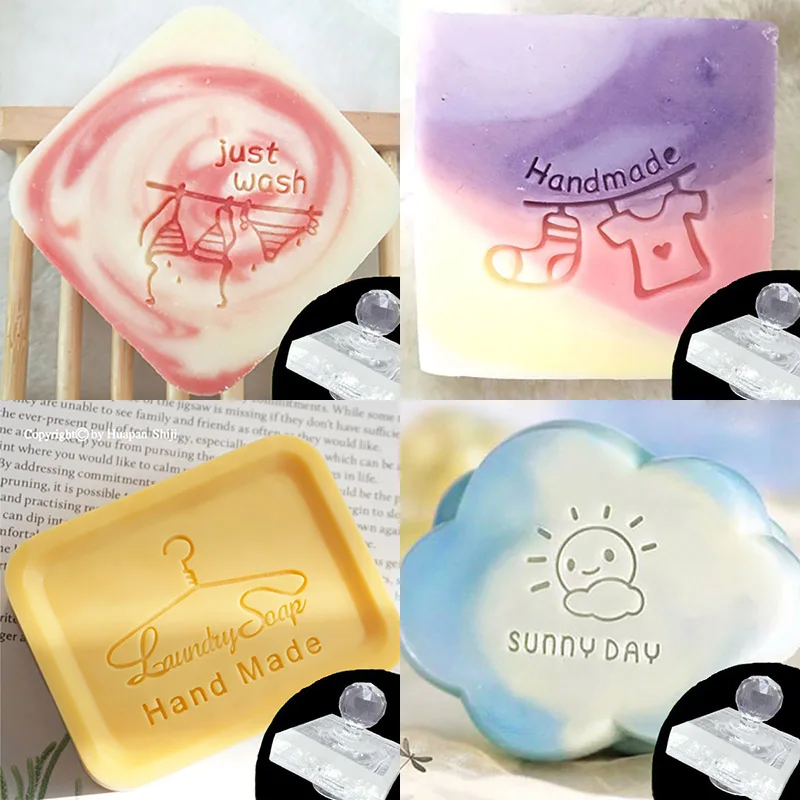 Custom Letter Wash Household Pattern Mini Diy Soap Stamp Clear Sealing Seals Chapter Mold For Handmade Soap Making Supplies Kits