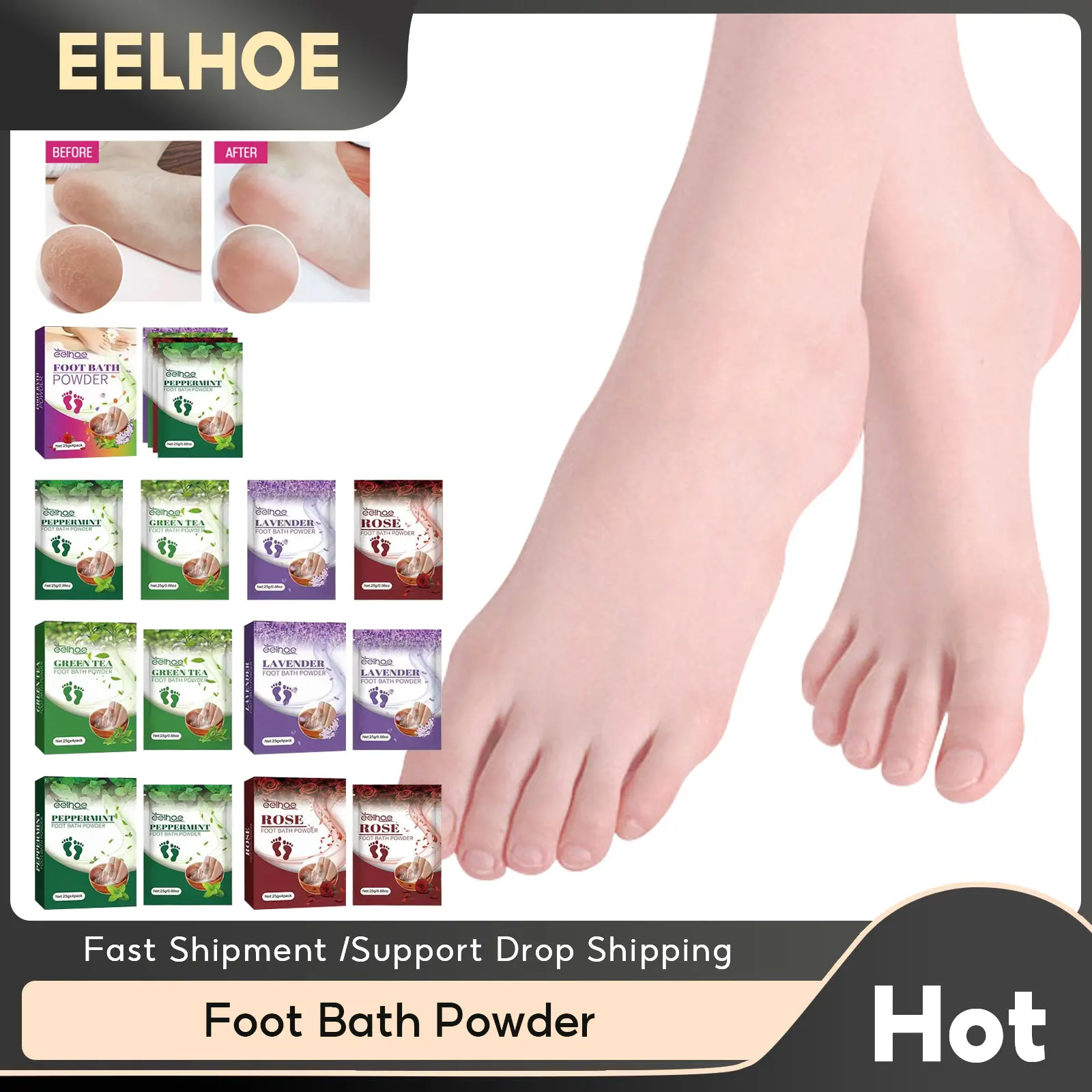 

Foot Bath Powder Crystal Foot Moisturizer Relax Leg Muscles Exfoliation Warm Up Pedicure Spa Detox Foot Soak Bath Salt Skin Care