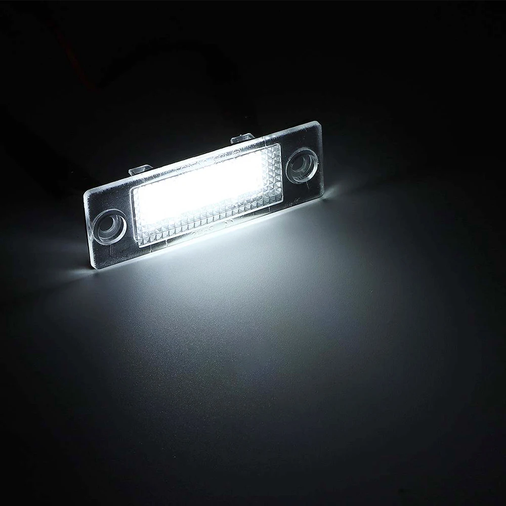 2Pcs LED License Number Plate Light With 18 LEDs 12V For VW Touran Golf Caddy Jetta MK5 T5 Passat Skoda Super 1