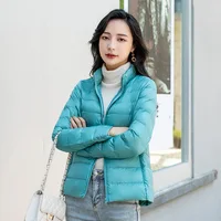 Women Spring Jacket Fashion Short Ultra Lightweight Packable Puffer Coats 15 Colors Female Down Warm Korean Slim Fit Parkas 5XL 2
