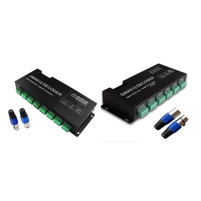 B04C-Digital 24CH RGB RGBW DMX512 Decoder, RGBW 512 Decoder DMX 512 Controller For LED Strip