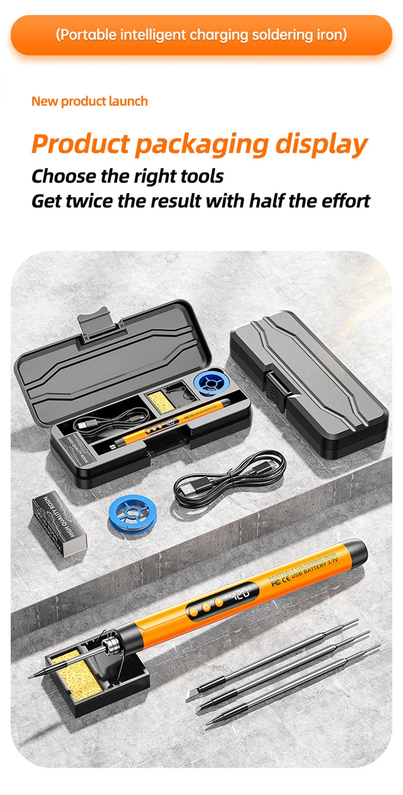 USB Wireless Digital Electric Soldering Iron Kit Cordless Adjustable Temperature 300-450℃ Smart Welding Solder Tool