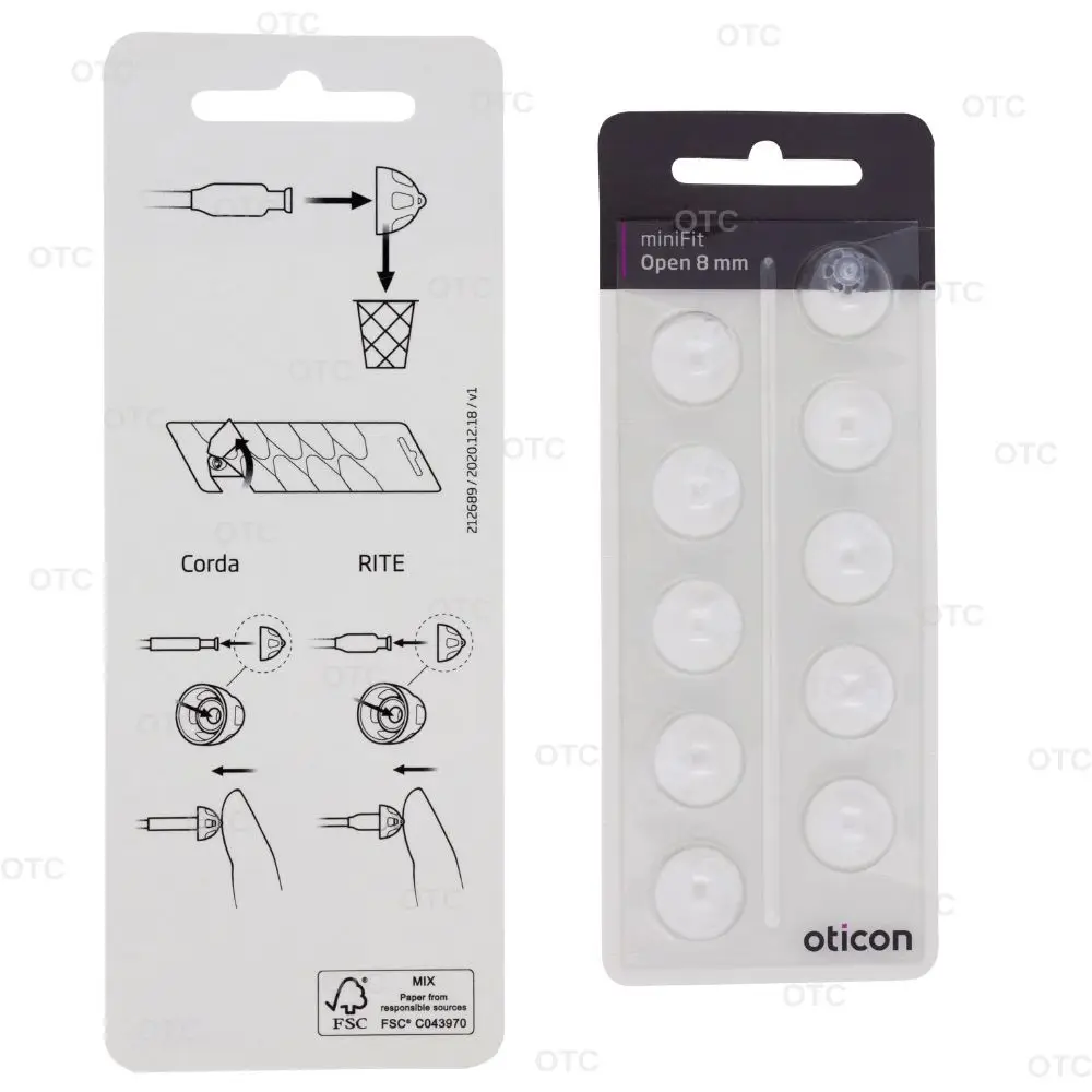 Hearing Aid Domes for Oticon hearing aid Replacements Oticon Minifit Open Domes 8mm/10 mm(Open 6mm/8mm)