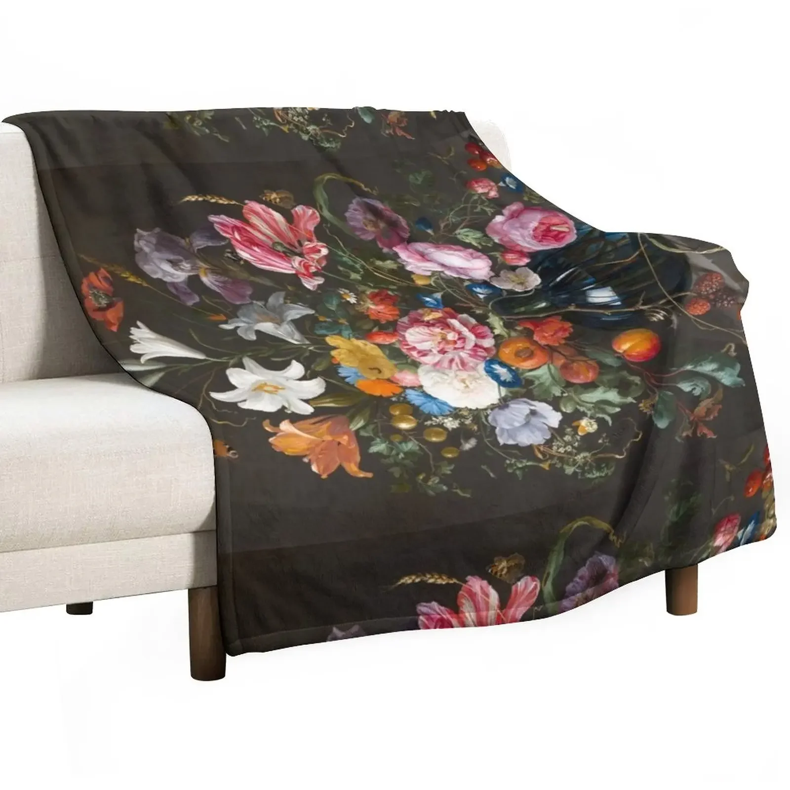 

Vase of Flowers by Jan Davidsz. de Heem Throw Blanket Large Summer Soft Plaid Blankets