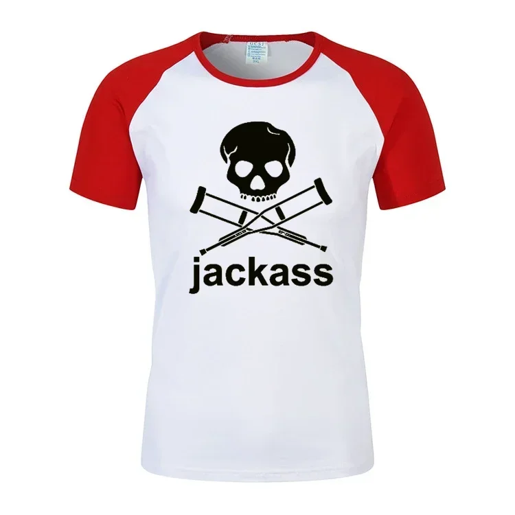 

A3534 Summer New Jackass Forever Logo Printed Custom Made Spliced Men O Neck Short Sleeve T Shirt Leisure Popular Man T-shirt