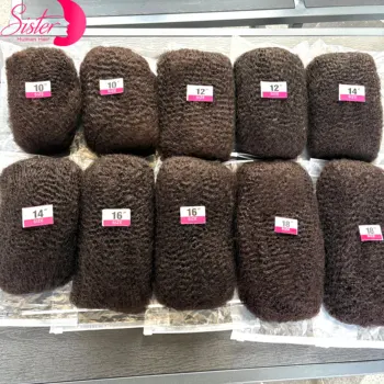 10-18Inch 4C Afro Kinky Bulk Human Hair Extensions No Weft 30 or 50g/Pack Brazilian Remy Bulk for Locs Micro Twist Braiding Hair 1
