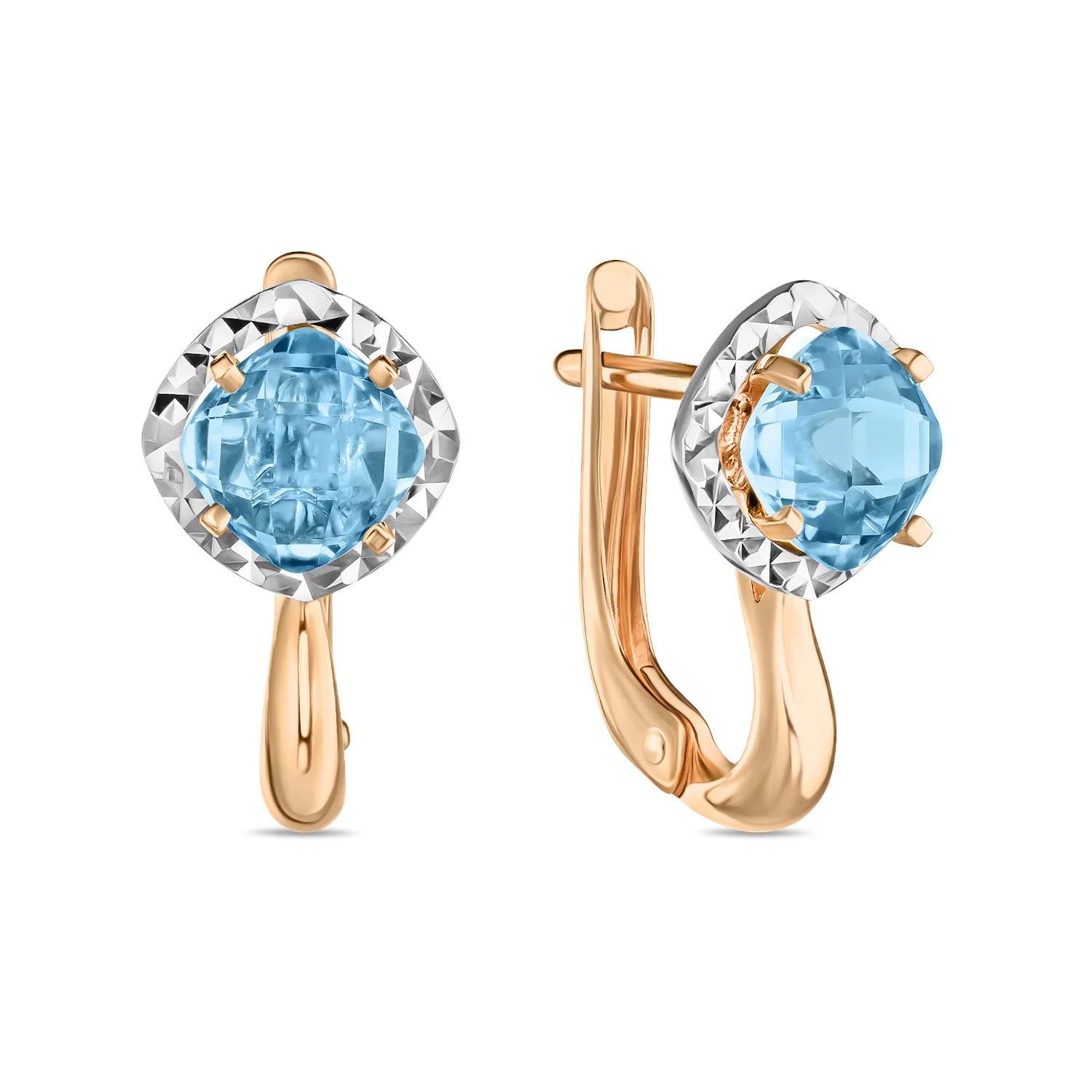 Gold earrings with topaz 585 tests miuz diamonds (Moscow Jewelry Factory) | Украшения и аксессуары