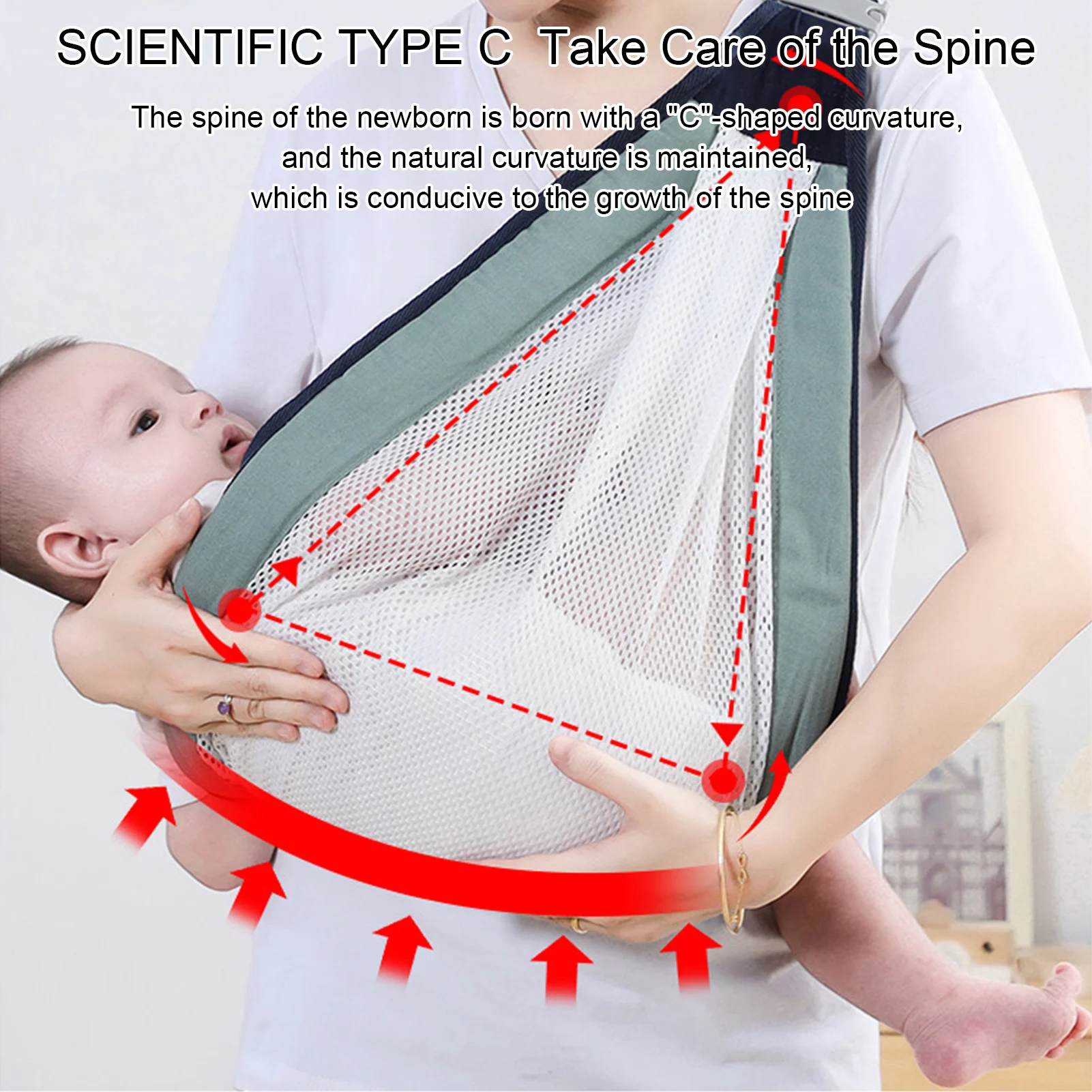

Breathable Baby Carrier Universal Front Holding Type Carrying Adjustable Sling Baby Holder Carrier Wrap For 0-36 Months Baby