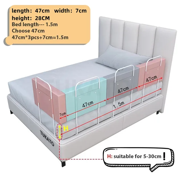 높이 28cm 아기 침대 범퍼, 유아 침대 레일 가드