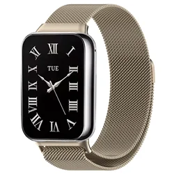 Milanese Loop Strap: Metal Magnetic Bracelet Smart Watchband for Mi Band 8 Pro (Starlight color)