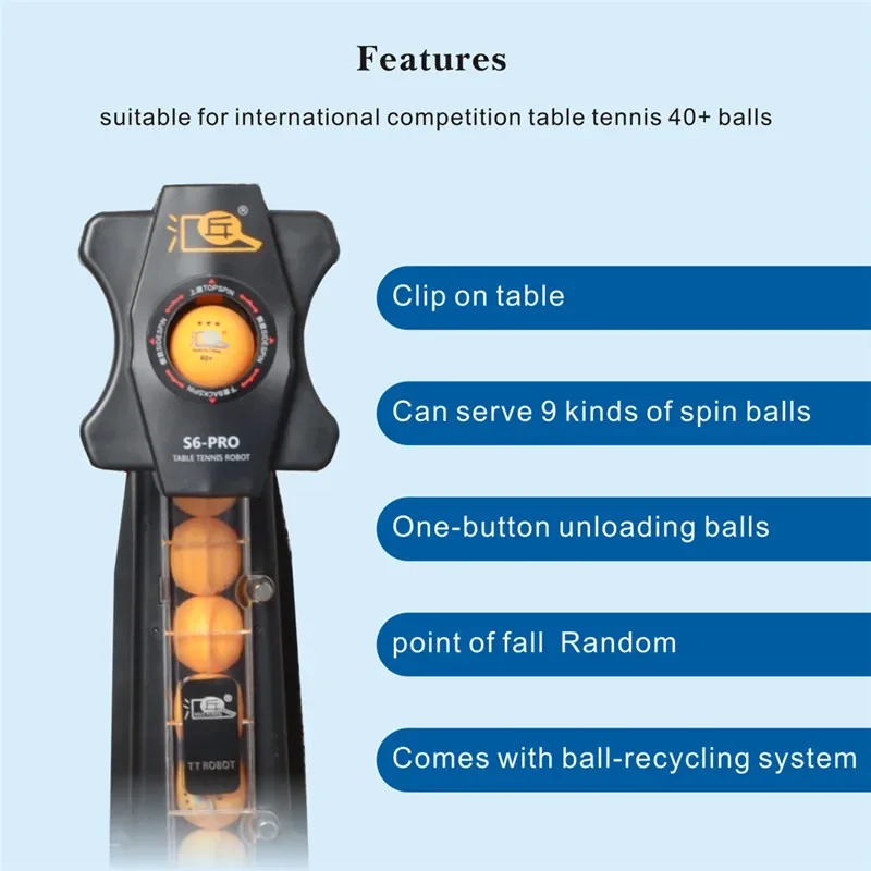 HUIPANG S6-PRO Table Tennis Robot/Machine Easy Assemble Goods for practice Multifunctional Recycle balls