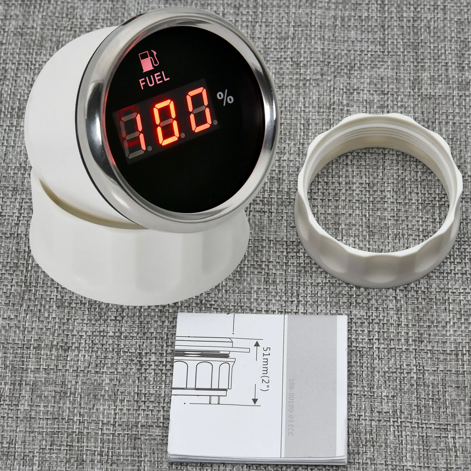 디지털 적색 LED 연료 레벨 계량기 표시기, 범용 자동차 보트용, 240-33ohm, 52mm 오일 탱크 레벨 게이지, 12V, 24V DC
