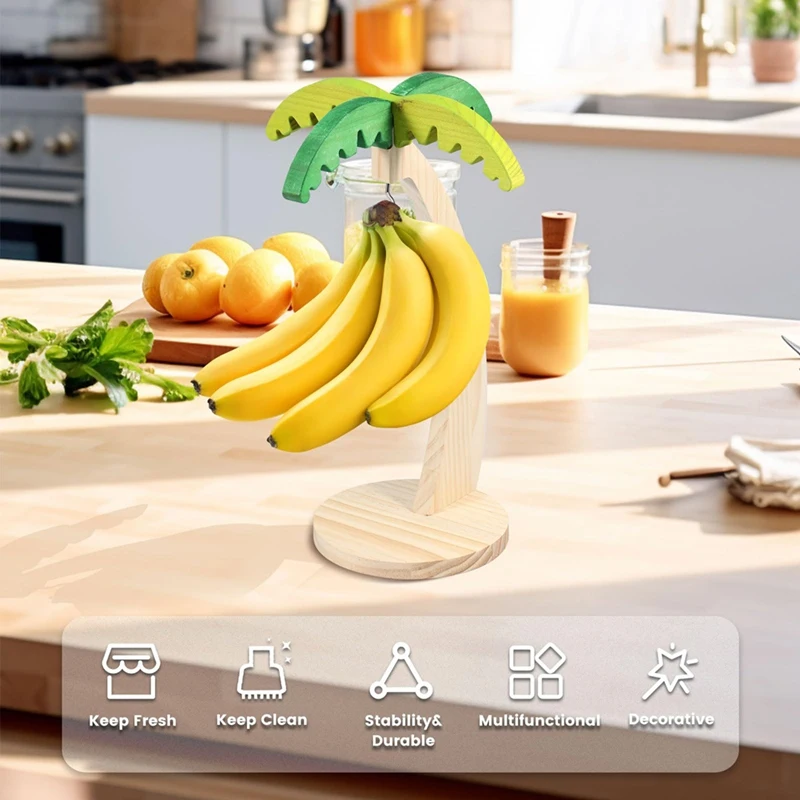 Banana Holder Stand, Banana Holder With Durablestainless Steel Hook, Banana Hanger Stand,Creative Shape Banana Holder 2
