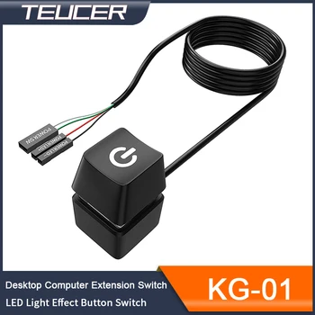 KG-01 Push Button Computer Desktop Switch PC Motherboard External Start Power On/Off Button Extension Cable for Home Office 1