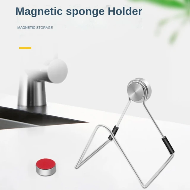 Magnetic Sink Holder Sponge Holder Dish wand Holder Brushes Holder w Metal  Plate - AliExpress