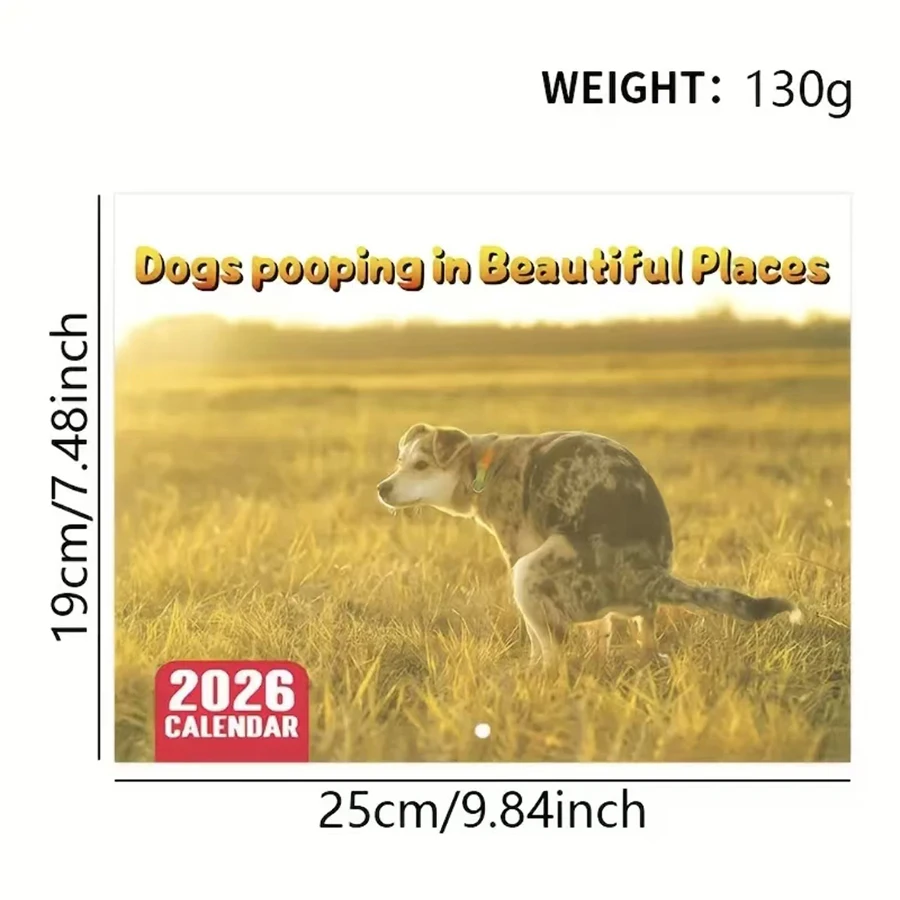 Calendario divertente per la cacca del cane 2026 - Agenda mensile con scene umoristiche di cacca e abbaia a tema cane, simpatico calendario per cani per la casa, - immagine 4