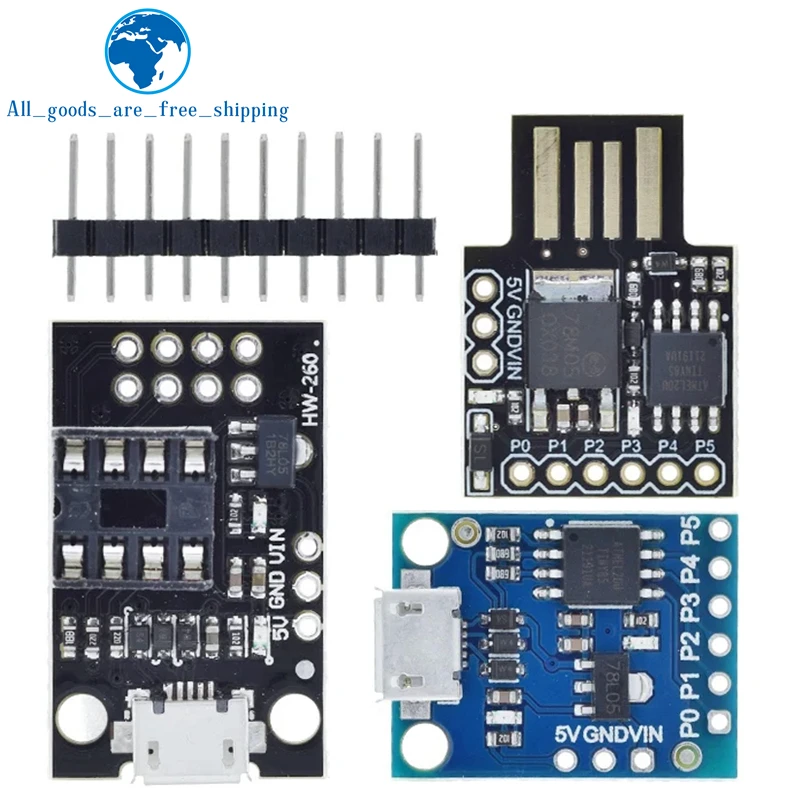 Макетная плата TZT TINY85/ATTINY85 Digispark Kickstarter Micro, модуль ATTINY85 для Arduino IIC I2C USB, синий, черный