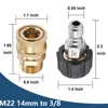 Pressure Washer Couplers M22-14mm Adapter 3/8 1/4 Accessories Quick Connect Set Water Gun Male Sprayer Accessory Hose Connector 5
