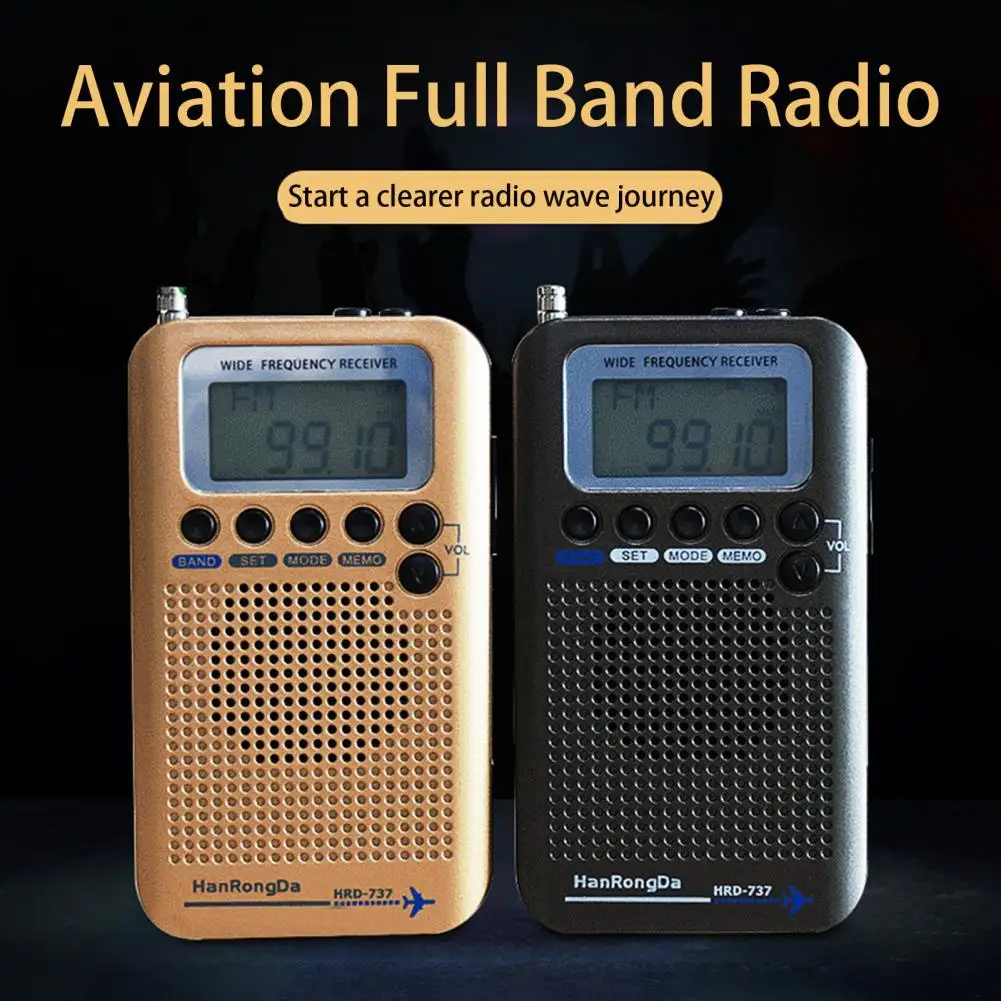 

Pocket Radio HRD-737 Digital Radio Mini Portable LCD Display FM/AM/SW/CB/Air/VHF World Band Radio for Off-road Enthusiast