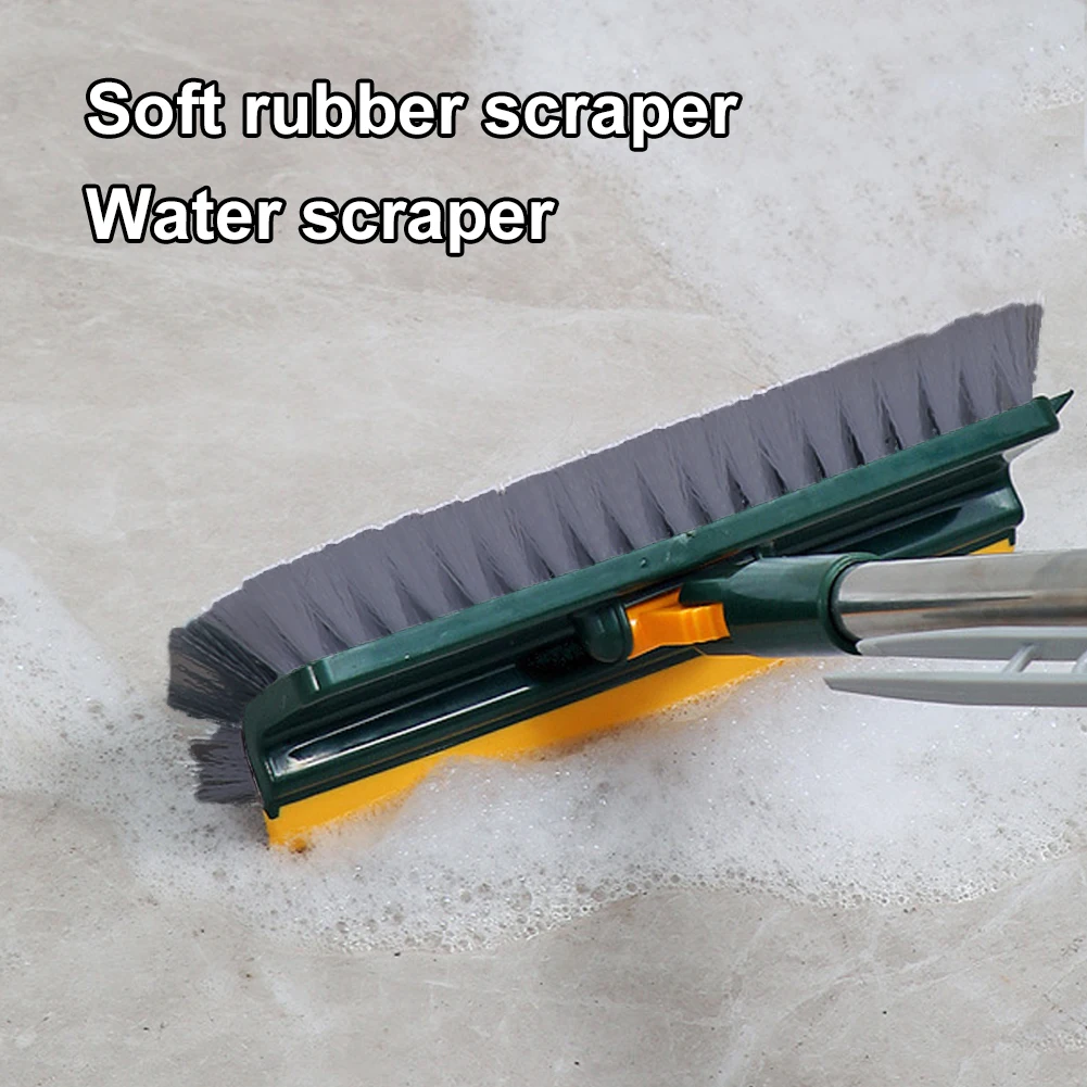 3 in 1 Floor Brush Scrubber 180°Rotating Long Handle Stiff Bristle Floor Brush for Cleaning Wall Corner Patio Bathroom Tub Tile