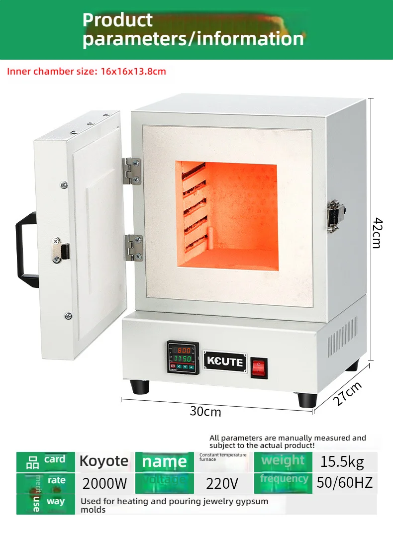 2025 New Arrival 1150 Degree Jewelry Making Machine Gold Casting Furnace Plaster