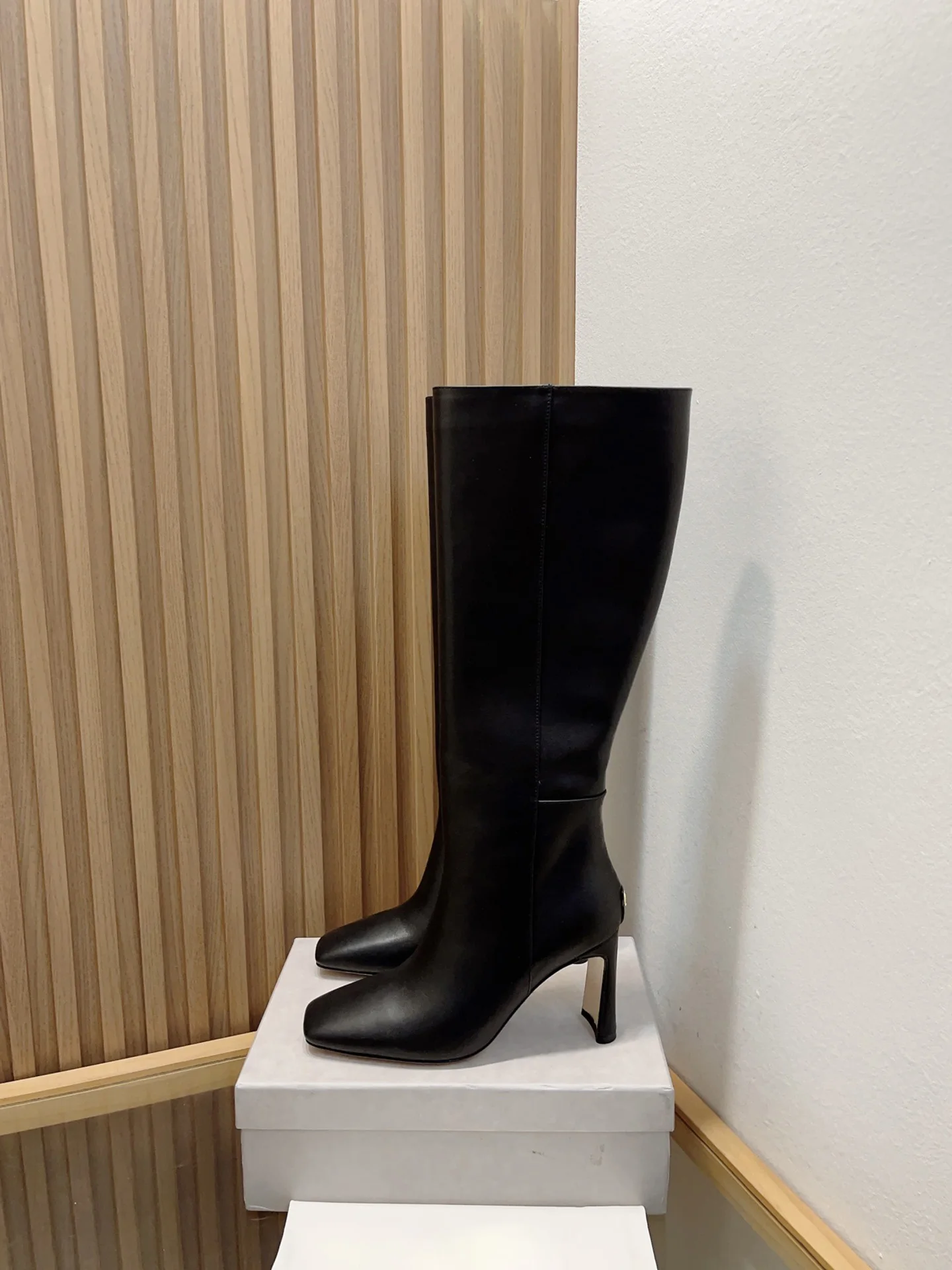 

Woman's High Boots Luxury Brands J*C* Winter Fashion New Zipper Simple Solid Color Design Shoes Long Knight High Heel Boots