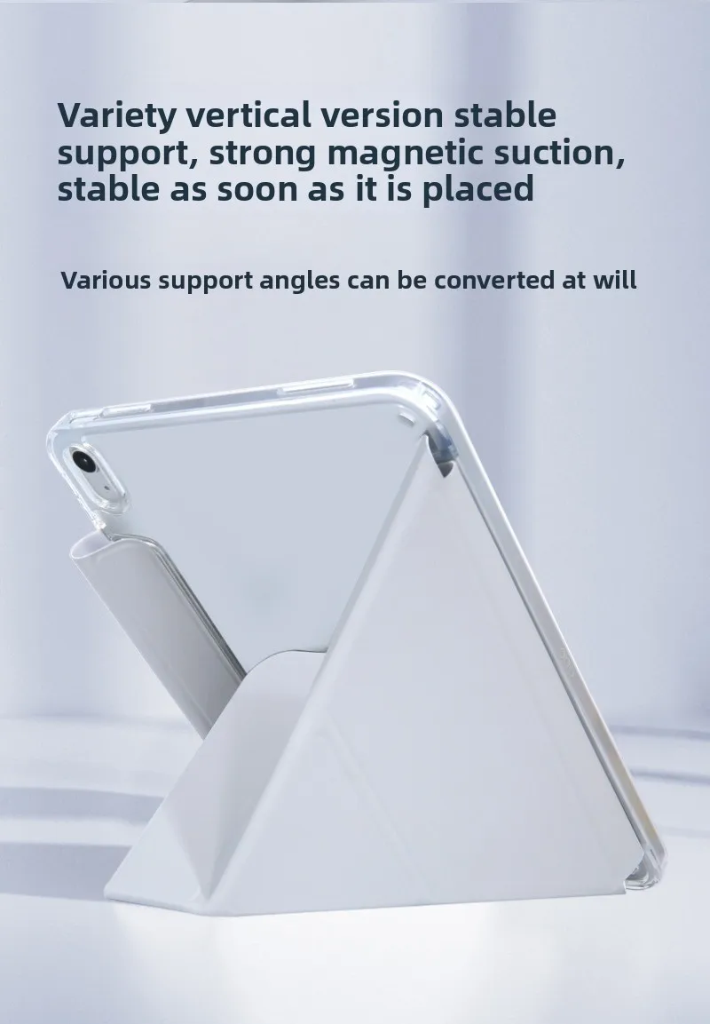 Y-Folding Transparent Back Case with Buckle Tower